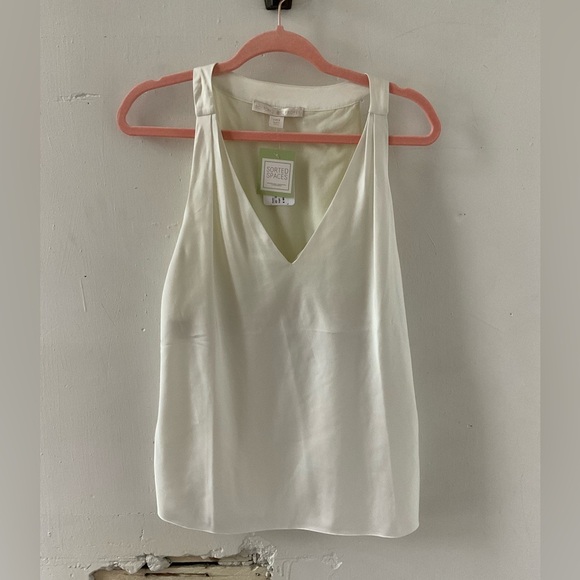 Boston Proper White Sleeveless Blouse - Picture 1 of 2